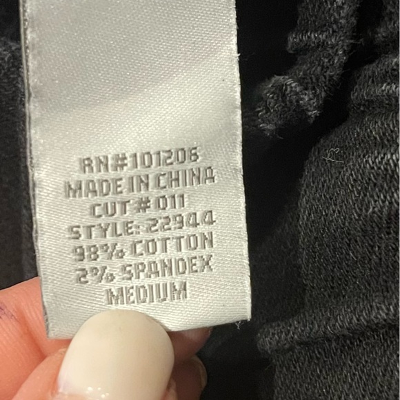 Soft Surroundings Black Denim Elastic Waist Pull-On Skinny Jeans Size M Stretch - Picture 10 of 10